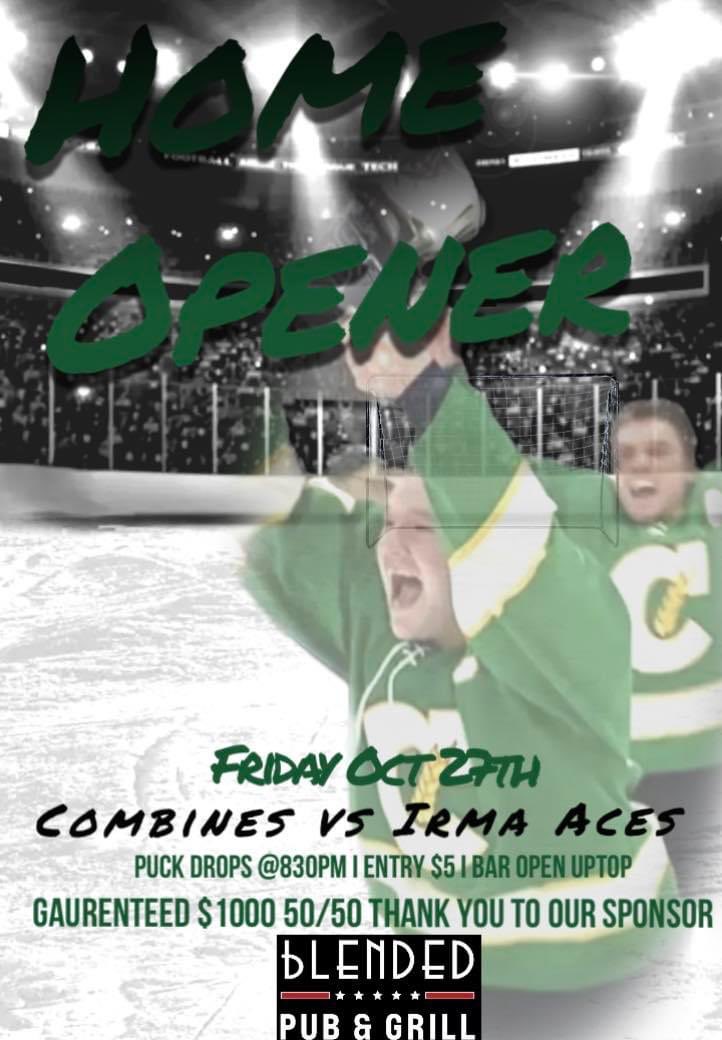 Home opener this Friday! CP PLACE! See all of you there!

Gaurenteed $1000 50/50 thanks to Blended Pub &amp; Grill
Banner raising night!
