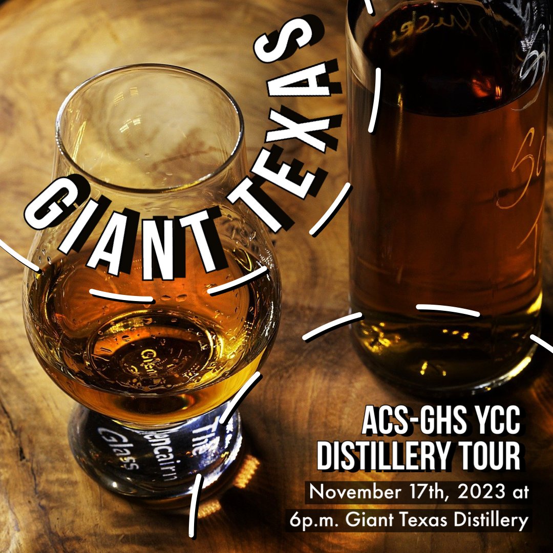 ACSGHS's tweet photo. Tomorrow 6-8 PM, join the ACS-GHS Younger Chemists Committee @ACSHoustonYCC for Social Mixer - Giant Texas Distillery Tour. Register at https://t.co/xnsND1NnYl https://t.co/XmpnxSj7ga