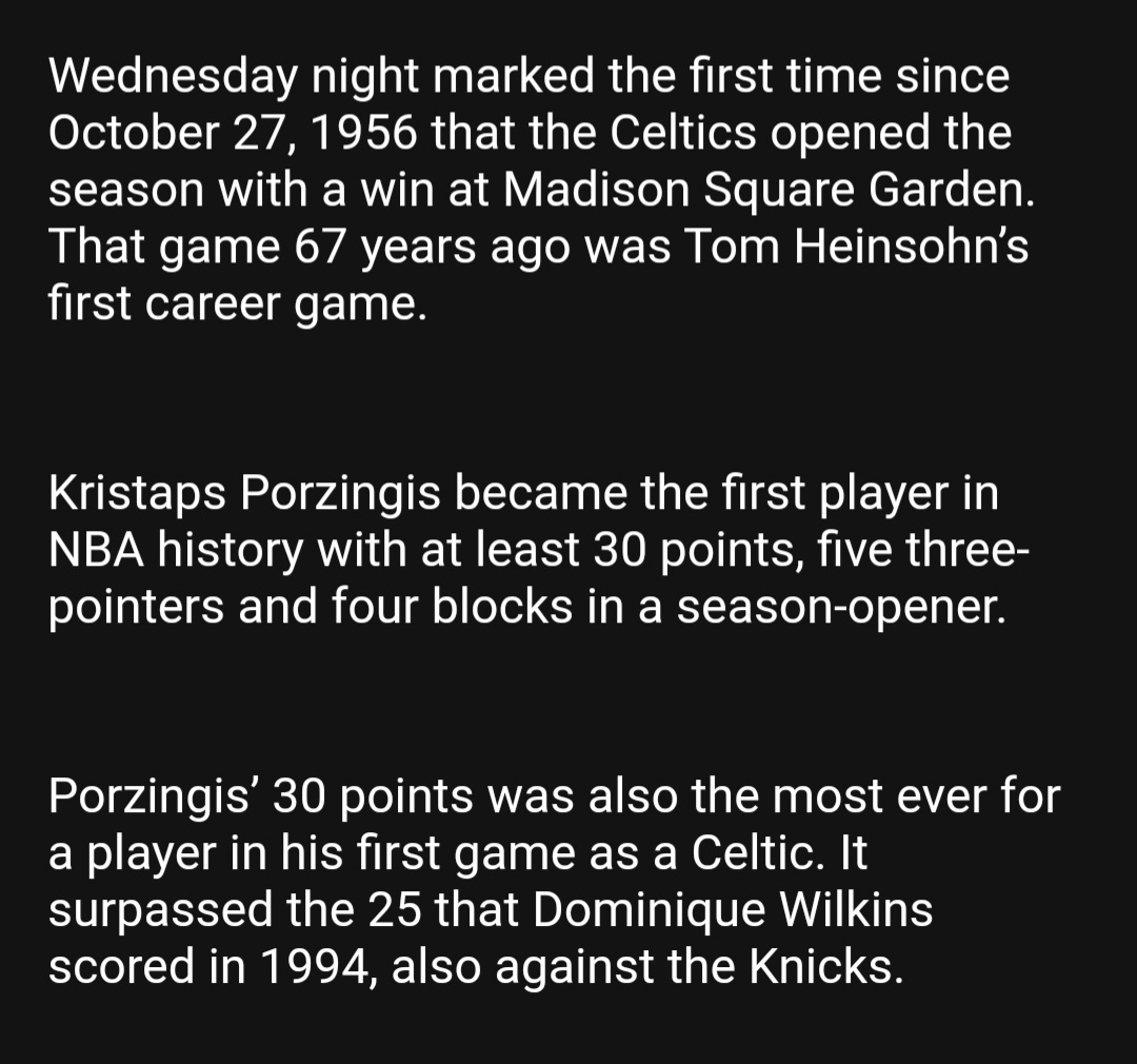 Post Game - Celtics at Knicks - Wednesday, October 25 (W) F9ViuKoWQAAKIEv?format=jpg