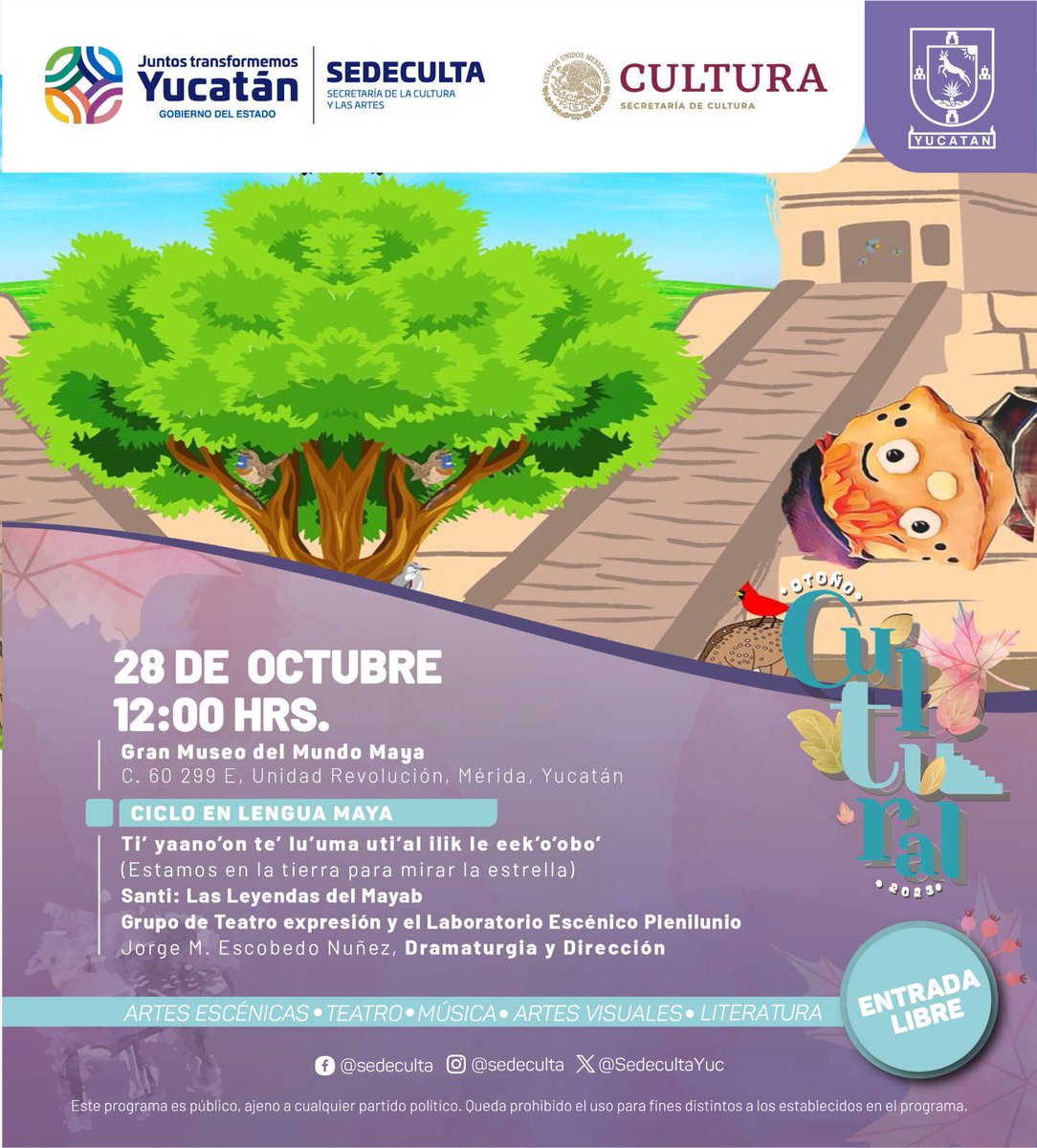 lopenel01's tweet photo. Este sábado en el @Granmuseomaya los esperamos #otoñocultural2023 https://t.co/sFwoCAMf8p