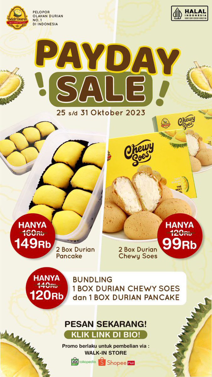 Akhir bulan cuma bengong aja❎
Akhir bulan bisa borong Belah Doeren✅

Yupp! Spesial Promo PayDay SALE kamu udah bisa dapetin 2 Box Menu Best Seller ini Under 100K aja lohh!😍

Buruaaann jangan sampai kehabisan! MinLauren tunggu ya!🥳