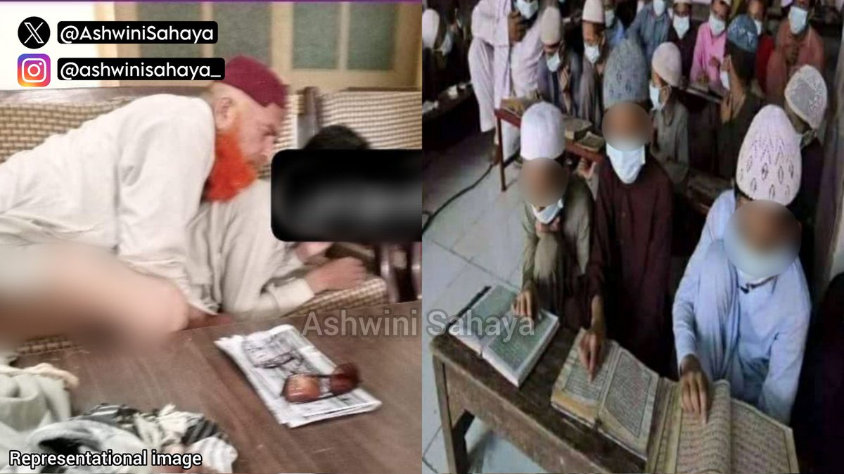 Havas Ka Maulana !

An Islamic cleric (Maulana), 25-yr-old madrasa teacher arrested for unnatural r*pe with atleast 10 minor students, in Junagadh, Gujarat

He was the Urdu teacher at the Madrasa, students used to attend the Madrasa for religious teachings and he r*ped the…