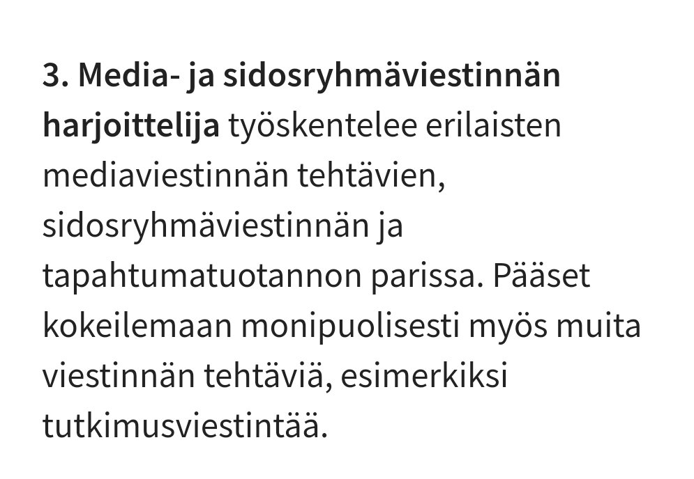 Me haetaan Kelan viestintään korkeakouluharkkareita. Yksi kolmesta tulisi meidän tiimiin ja pääsee halutessaan kokeilemaan myös tutkimusviestintää minun kanssani. 🤗 #rekry

Palkan alkaen 2158 e/kk

Koko ilmoitus:
duunitori.fi/tyopaikat/tyo/…