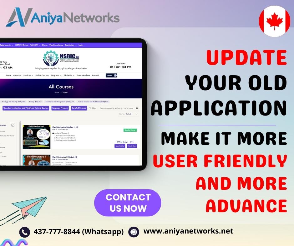 AniyaNetworks's tweet photo. Update Your Old Application and Make It More User-Friendly!
At Aniya Network Solutions Inc., we understand the importance of keeping up with the ever-evolving digital landscape. That's why we're excited to announce our latest offering – a comprehensive application update service https://t.co/dJMG4pdL8x