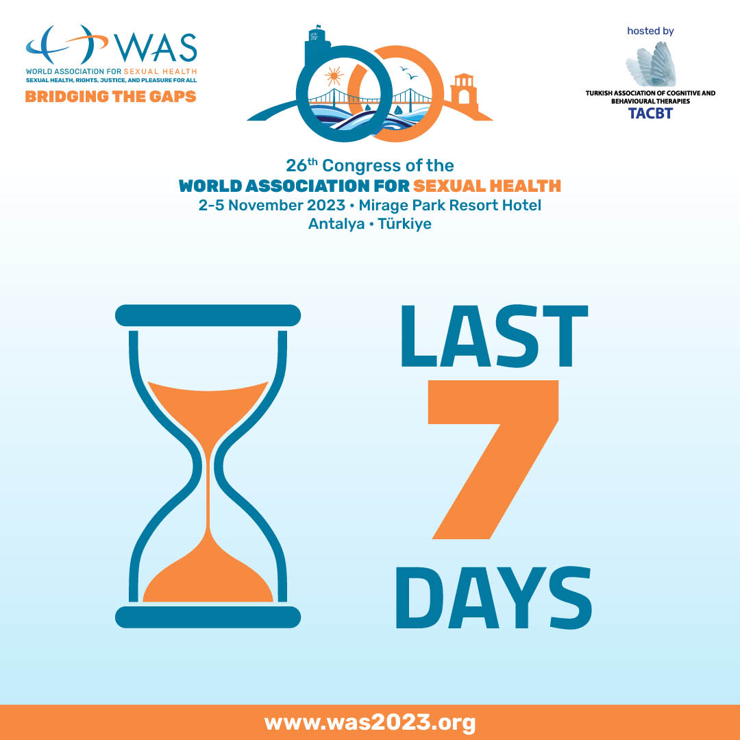 WAS_org's tweet image. 7 Days Countdown: A week to go! Join us to discover the latest in sexual health, rights, and pleasure. Let&apos;s bridge the gaps together at #WAS2023.

@drelnarudolph @dr.mehmet_sungur