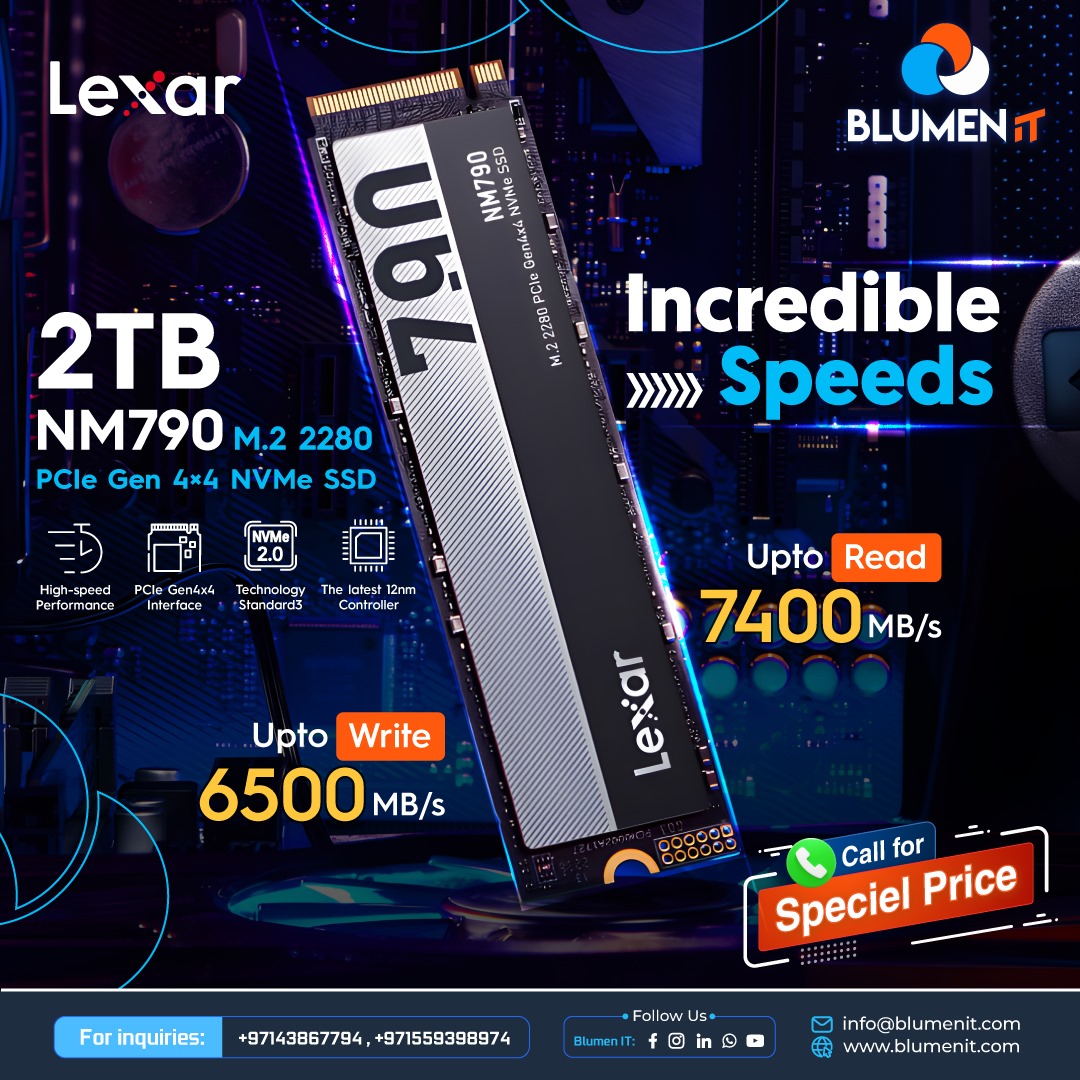 𝐄𝐱𝐩𝐞𝐫𝐢𝐞𝐧𝐜𝐞 𝐭𝐡𝐞 𝐝𝐢𝐟𝐟𝐞𝐫𝐞𝐧𝐜𝐞 𝐰𝐢𝐭𝐡 With LEXAR NM790 M.2 2280 Nvme Solid State Drive ☎️: +𝟗𝟕𝟏 𝟓𝟔𝟔𝟔𝟒 𝟒𝟗𝟔𝟓 #computer #computeraccessories #Intel #Processor #ssd #dubaigamers #uaegamers #TOPGAMES #topgamers #high_speed_SSD #Quality #Speed