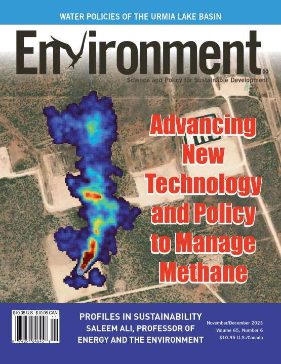 @asnerlab airborne data for point source methane mapping on cover of Environment this month! @ASU_GDCS @ASUGlobalFuture @ASUResearch @carbonmapper @planet