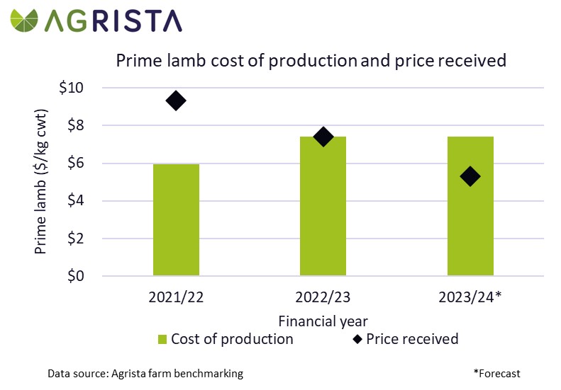 Agrista_au's tweet photo. The harsh reality facing lamb producers. Very few producing lamb under $4/kg cwt. Has the industry been fixated on the things that create a margin when the going gets tough? Doesn't seem like it. At least these growers know their CoP. Price includes ewe lamb transfers. https://t.co/MMhgCyiWMw