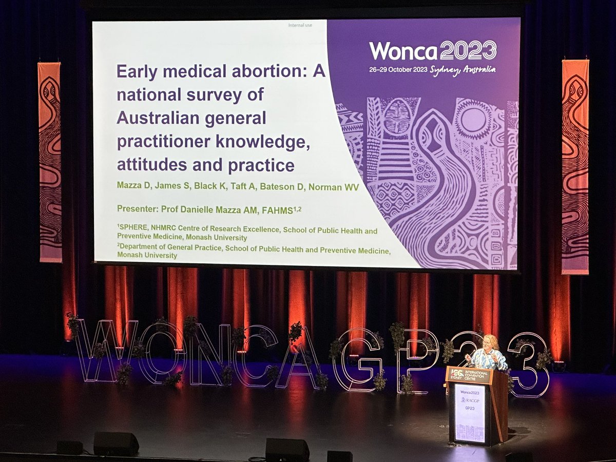 Nishadi Withanage (@nishadiwith) on Twitter photo Prof <a href="/Danielle_Mazza/">Prof Danielle Mazza</a> presenting findings on ‘Early medical abortion: a national survey of Australian general practitioner knowledge, attitudes and practice’ at #WONCASydney2023 <a href="/SPHERE_CRE/">SPHERE</a> <a href="/DGPMonash/">Monash Dept of General Practice</a> <a href="/Monash_SPHPM/">Monash Public Health</a> <a href="/Monash_FMNHS/">Monash Medicine, Nursing and Health Sciences</a> Prof <a href="/Danielle_Mazza/">Prof Danielle Mazza</a> presenting findings on ‘Early medical abortion: a national survey of Australian general practitioner knowledge, attitudes and practice’ at #WONCASydney2023 <a href="/SPHERE_CRE/">SPHERE</a> <a href="/DGPMonash/">Monash Dept of General Practice</a> <a href="/Monash_SPHPM/">Monash Public Health</a> <a href="/Monash_FMNHS/">Monash Medicine, Nursing and Health Sciences</a>