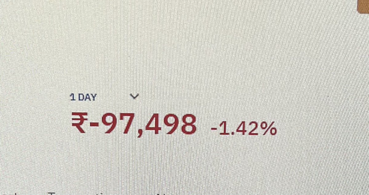 UndercoverTrad3's tweet photo. Loosing 1 lakh every market day on static portfolio. Tough times #thursdaymorning https://t.co/TqS3QSLPdv