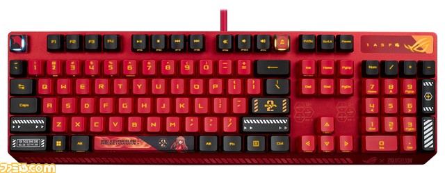 famitsu's tweet photo. 『エヴァンゲリオン』アスカ&amp;エヴァ2号機デザインのASUS ROGゲーミングキーボード、マウスの予約受付が10月27日よりスタート

キーキャップ、マウスグリップテープ、マウスパッドも登場。予約受付はAmazon、ビックカメラ、ソフマップ、ヨドバシカメラなどで対応予定。

 https://t.co/JHpzALcl3f https://t.co/EjbYZXIxEN