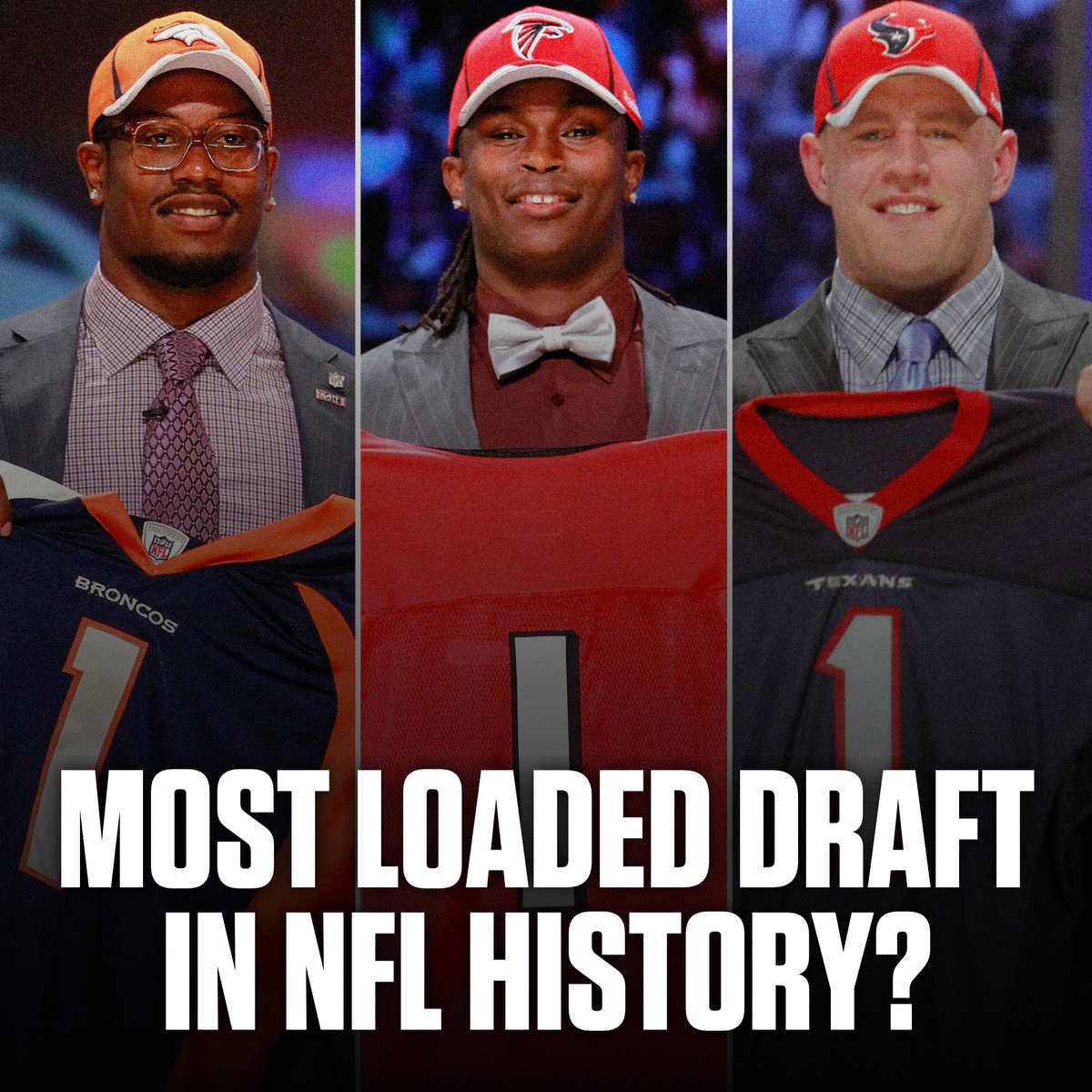 𝗧𝗥𝗨𝗘 𝗢𝗥 𝗙𝗔𝗟𝗦𝗘: The 2011 #NFL Draft is the best draft class of all time. 

It produced 6-8 sure-fire hall of famers, and multiple other stars. 

- Cam Newton (Maybe HOF)
- AJ Green (Likely HOF)
- Von Miller (HOF 🔒)
- Patrick Peterson (HOF 🔒)
- Julio Jones (HOF 🔒)
-