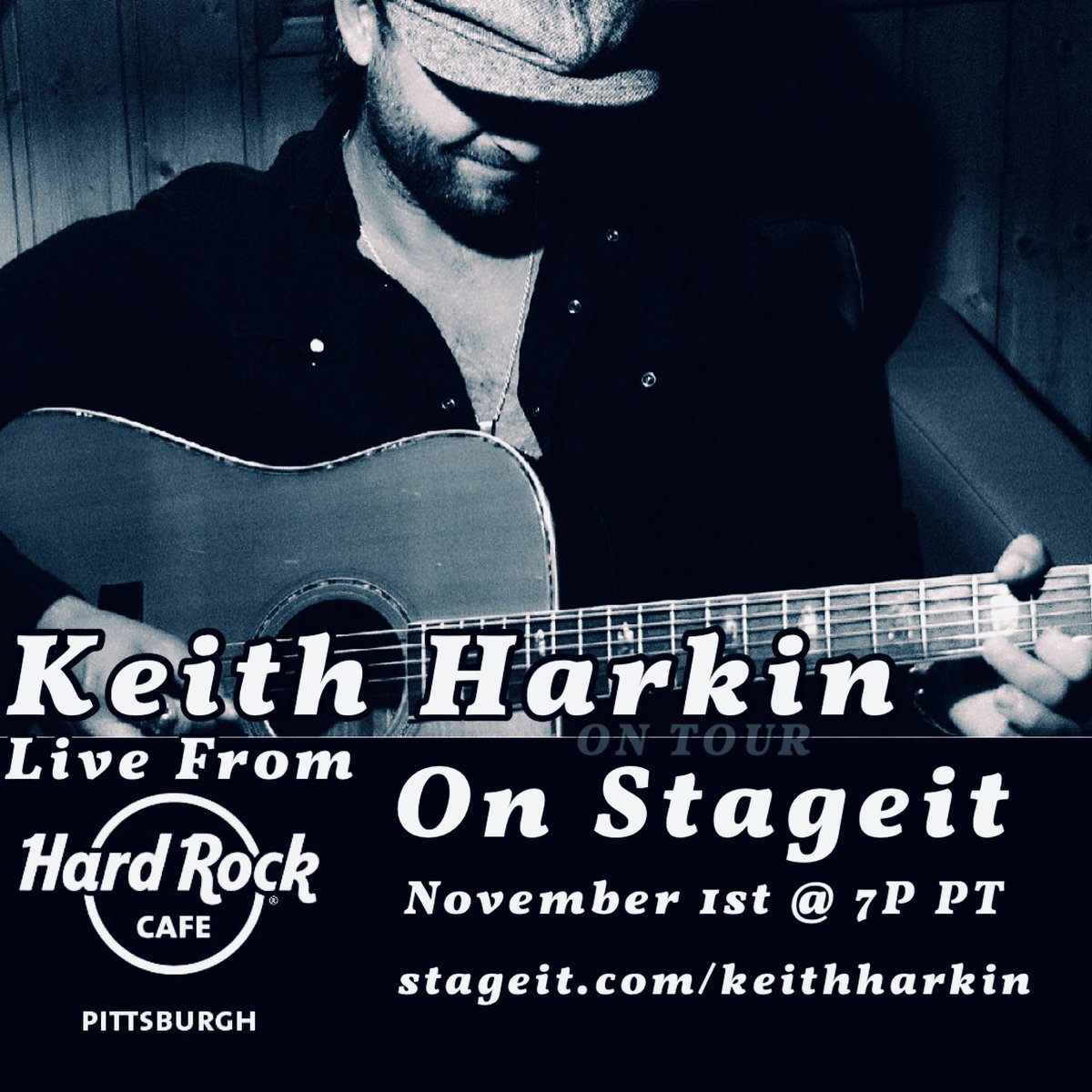 KeithHarkinTeam's tweet photo. JUST ADDED! @keithharkin LIVE FROM HARD ROCK CAFE PITTSBURGH PA 
On Tour • On @Stageit 
Nov 1 at 7P PT 
https://t.co/udAhiSeNMd
DON’T MISS IT!!! 
#KEITHHARKINOnTour #ListenToKEITHHARKIN https://t.co/M0AR6U3xg8