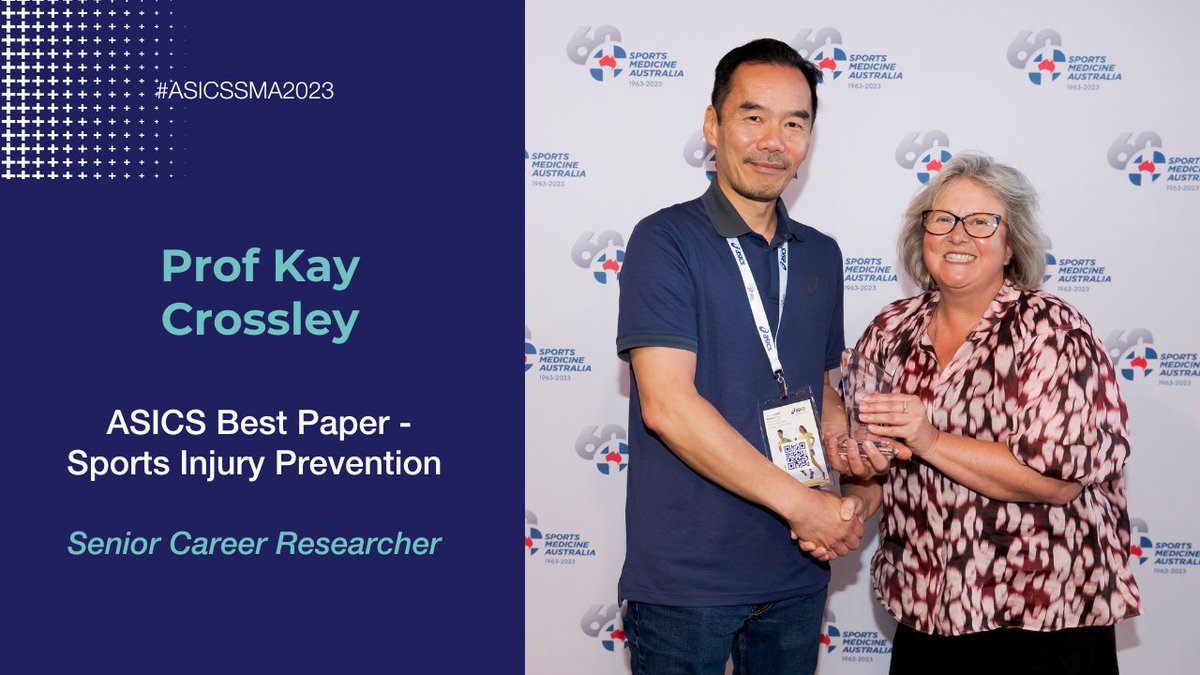 SMA_News's tweet photo. Congratulations to Prof Kay Crossley!
#ASICSSMA2023

Her paper - "Evaluation of an injury prevention program (Prep-to-Play) in 2713 women and girls playing community Australian Football: a hybrid implementation-effectiveness, stepped-wedge cluster randomised controlled trial." https://t.co/wQacBEjFWP