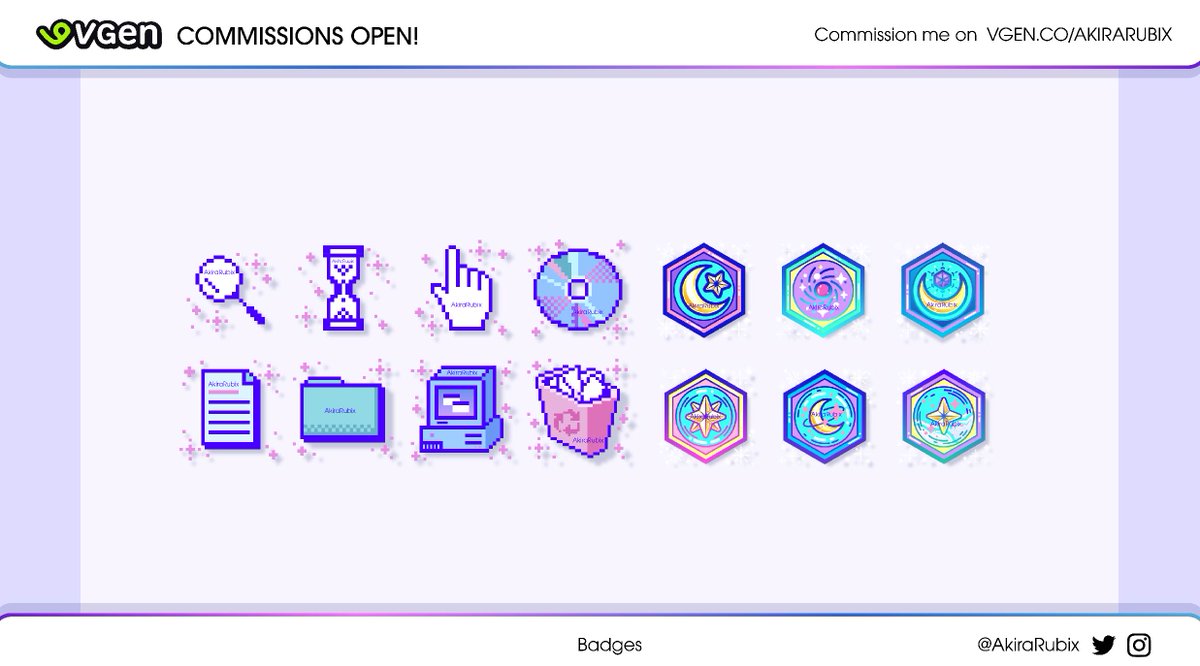 AkiraRubix's tweet photo. Hi everyone! My name is Akira, I'm an illustrator and graphic designer who creates stream assets like logos, overlays and more!

✦ My commissions are open and available on VGen through my bio.

✧ Likes and retweets are really appreciated!

#VGenComm #VGen #VGenOpen https://t.co/VMX2WV1lDY
