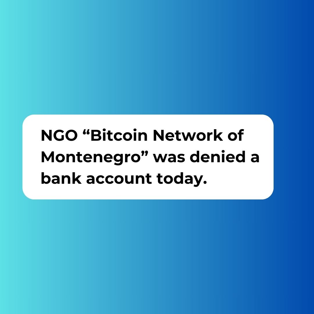 BitcoinMrezaCG's tweet photo. Our request to open an organizational bank account at one of the largest Montenegrin commercial banks (@HipotekarnaBank) was denied today. (THREAD) https://t.co/X6JKKYOodw