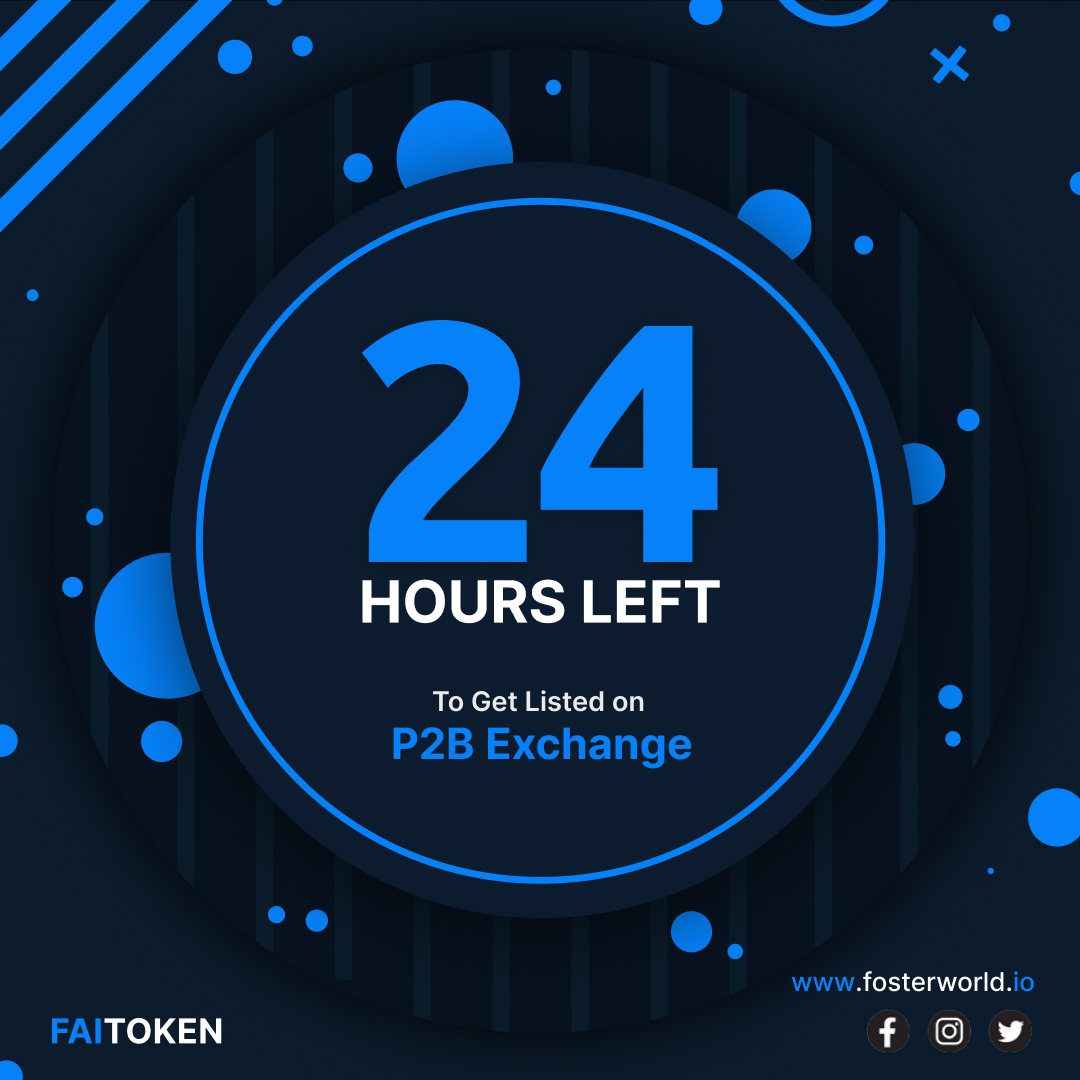 fosterworld_'s tweet photo. 🕒 Only 24 Hours Left for the Ultimate Countdown! ⏰ Get ready to rock the crypto world as FAI Token lands on P2B, the world's top exchange, on October 28th! 🚀🌍 #FAITokenOnP2B
#cryptocurrency #bitcoin #crypto #blockchain #ethereum  #money #trading #investment #bitcoinmining https://t.co/hYBYY1G4XR