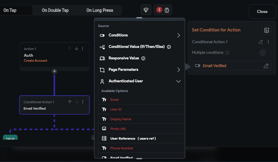 satyashetty's tweet photo. #Flutterflow fam, I asked question on community:
https://t.co/CWQ6uzqlNk

Below is the question:
Firebase User SignUp - How to setup conditional Action , if user signup Successful then do something. Its not allowing me to select user reference. What do I do? https://t.co/X7EmhJuM5L
