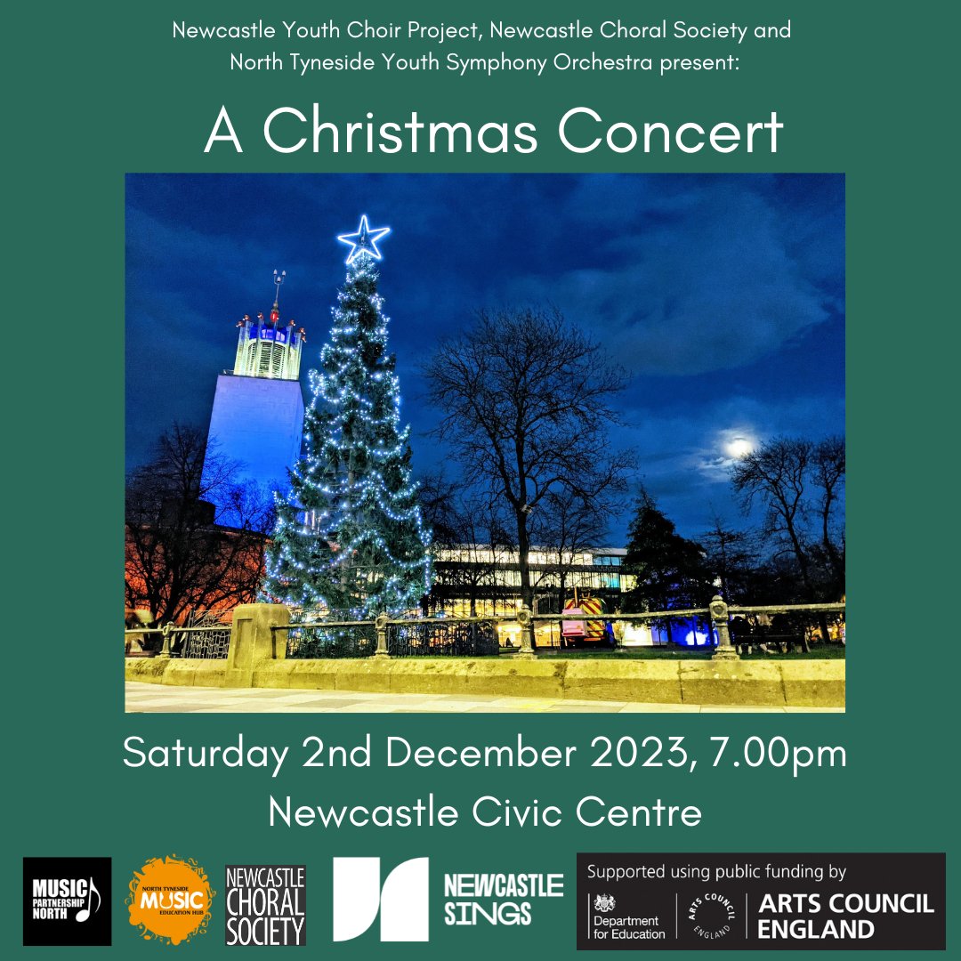 Newcastle Sings (@newcastlesings) on Twitter photo It's only just round the corner...🎄🎅
Come and support Newcastle Youth Choir Project <a href="/NewcastleCC/">Newcastle City Council</a> Civic Centre with <a href="/newcastlechoral/">Newcastle Choral Society</a> and <a href="/NTMEHUK/">NTMEH</a> <a href="/MPNEHub/">MPN Newcastle</a> symphony orchestra, featuring works by <a href="/Oli_Tarney/">Oliver Tarney | Composer</a>, <a href="/bobchilcott/">Bob Chilcott</a> and all the mince pies! 👇👇👇
ticketsource.co.uk/mpn-newcastle/… It's only just round the corner...🎄🎅
Come and support Newcastle Youth Choir Project <a href="/NewcastleCC/">Newcastle City Council</a> Civic Centre with <a href="/newcastlechoral/">Newcastle Choral Society</a> and <a href="/NTMEHUK/">NTMEH</a> <a href="/MPNEHub/">MPN Newcastle</a> symphony orchestra, featuring works by <a href="/Oli_Tarney/">Oliver Tarney | Composer</a>, <a href="/bobchilcott/">Bob Chilcott</a> and all the mince pies! 👇👇👇
ticketsource.co.uk/mpn-newcastle/…