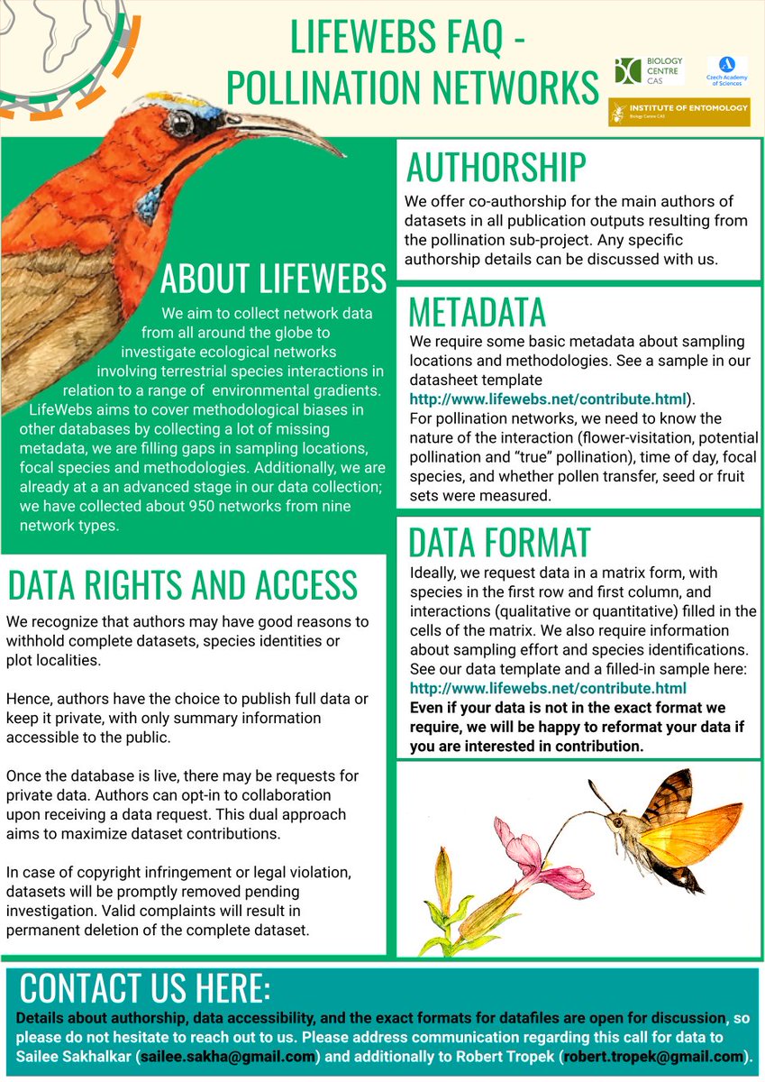 GroupInsect's tweet photo. !!LAST CALL FOR PLANT-POLLINATOR NETWORK DATA!!

For detailed analysis of changes in network characteristics, specifically specialization, along latitude we have collated already ~600 networks. 

Are you interested in collaboration? Please let us know ASAP! #pollination #ecology https://t.co/JFv5dOXMzk