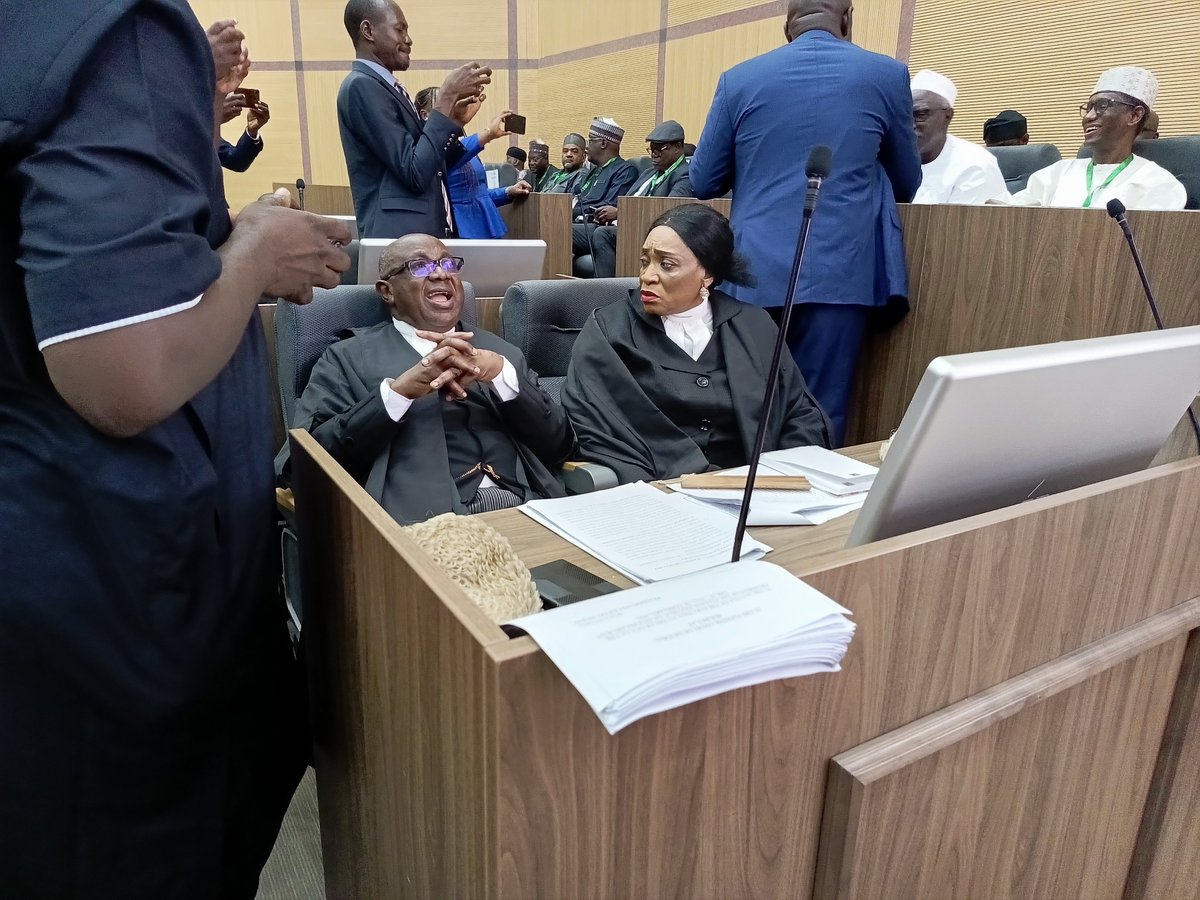 UkomahM's tweet photo. PART 2: LIVE UPDATES FROM THE SUPREME COURT: FINAL JUDGMENT OF THE PRESIDENTIAL ELECTION PETITION ON THURSDAY 26TH OCTOBER 2023.
This the Court's ruling on the Issue of Non-compliance with the provisions of the Electoral Act.
#LiveFromPEPT
#AllEyesOnTheSupremeCourt
#AllEyesOnTheJudiciary