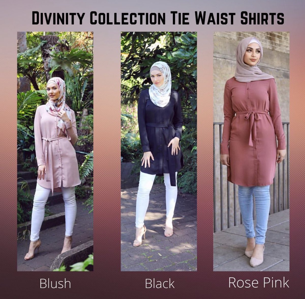 DivinityCollect's tweet image. Discover timeless elegance with our Divinity Tie Waist Shirt. Elevate your style with this modest and chic piece. #FashionEssentials #Elegance #ModestChic