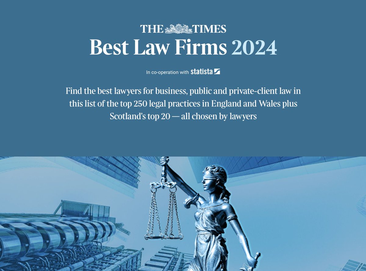 MSBSolicitors's tweet photo. It's official!

MSB is in @thetimes Best Law Firms once again!

This follows our announcement last week about 20 lawyers being named by "The Legal 500" and "Chambers and Partners" 👏

We're incredibly proud of our team and all of their continued hard work and dedication. https://t.co/QUavW21Nub