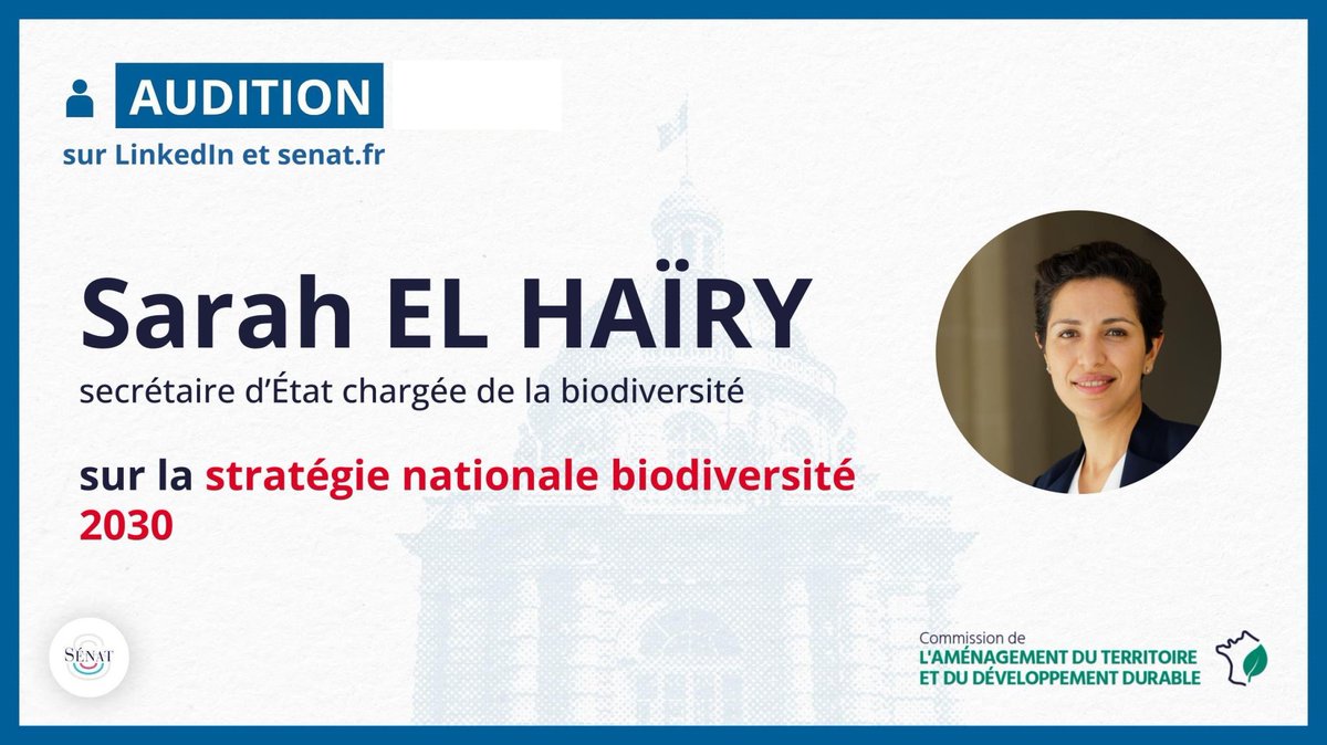 Audition de @sarahelhairy, secrétaire d'État chargée de la biodiversité, sur la stratégie nationale biodiversité 2030 en #ComDevDur au @Senat .
Etant rapporteur pour avis sur le volet biodiversité du #PLF2024, je l’ai interrogée sur l’agriculture, le fonds vert et le plan Eau.