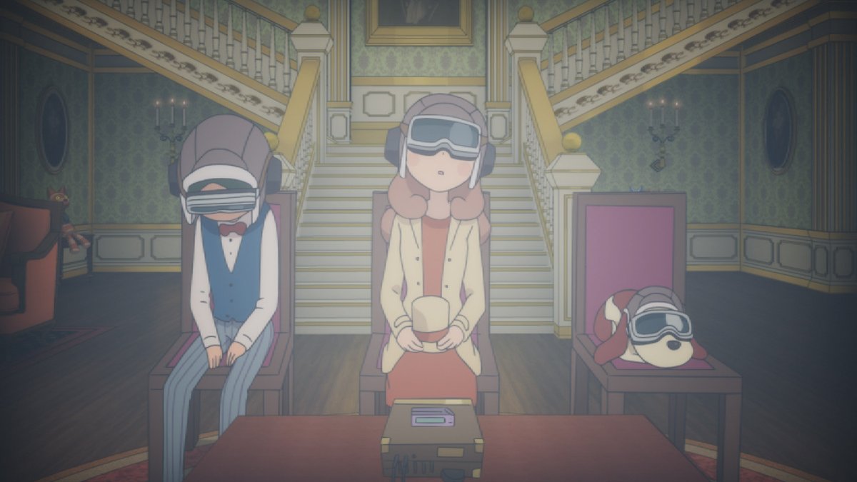 anime_layton's tweet photo. 【再放送情報】本日10月27日(金)22:00より、TOKYO MXにて「#レイトン ミステリー探偵社」第43話「カトリーエイルとホラーキャッスルVR」が再放送！ガルフレッツアー夫人から最新VRゲームのクリアを頼まれたカトリー。カトリーたちは無事にゲームをクリアする事は出来るのか！？ https://t.co/NORJ3iCLYk