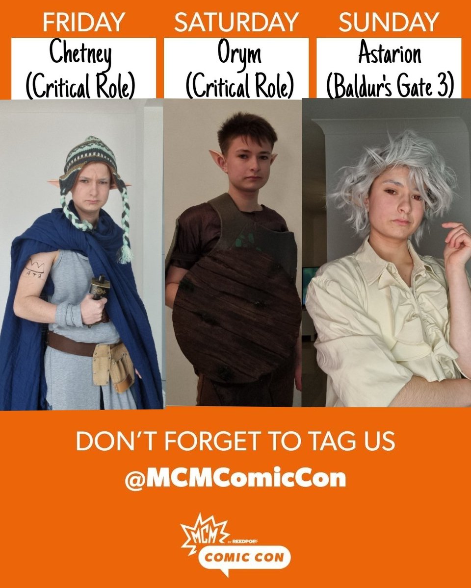 CochCap's tweet photo. Here's my lineup! I am so excited to be en route to @MCMComicCon even more excited to be teaming up with a lot of my faves
#MCM #MCMComicCon #MCM2023 #MCMOctober #CriticalRoleCosplay #CriticalRole #CriticalRoleCosplayer #CriticalRoleCampaign3 #AstarionCosplay #BG3 #BaldursGate3 https://t.co/868R8NmS09