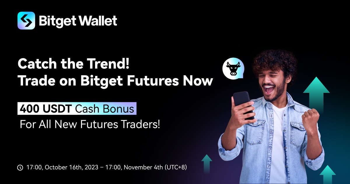 BitgetWallet's tweet image. 🐂 Catch the Trend by trading on #BitgetFutures right now!  
🏆 400 USDT Cash Bonus 

📝 To Qualify: 
- New Users that access Bitget Futures via #BitgetWallet event banner or #DApp Browser, and create a futures account + start trading futures can earn rewards! (First-come,…
