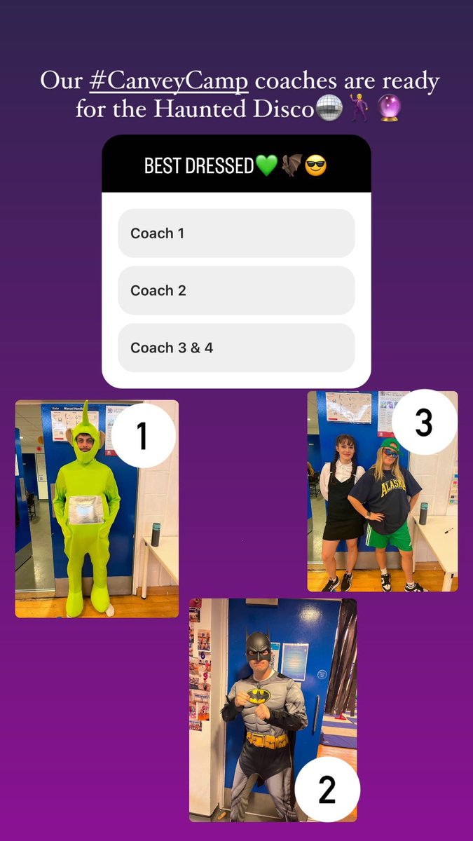 CampEpicPro's tweet photo. Our #CanveyCamp coaches are ready for the Haunted Disco🪩🕺🔮 Who do you think is best dressed? https://t.co/XntzV9YWe5
