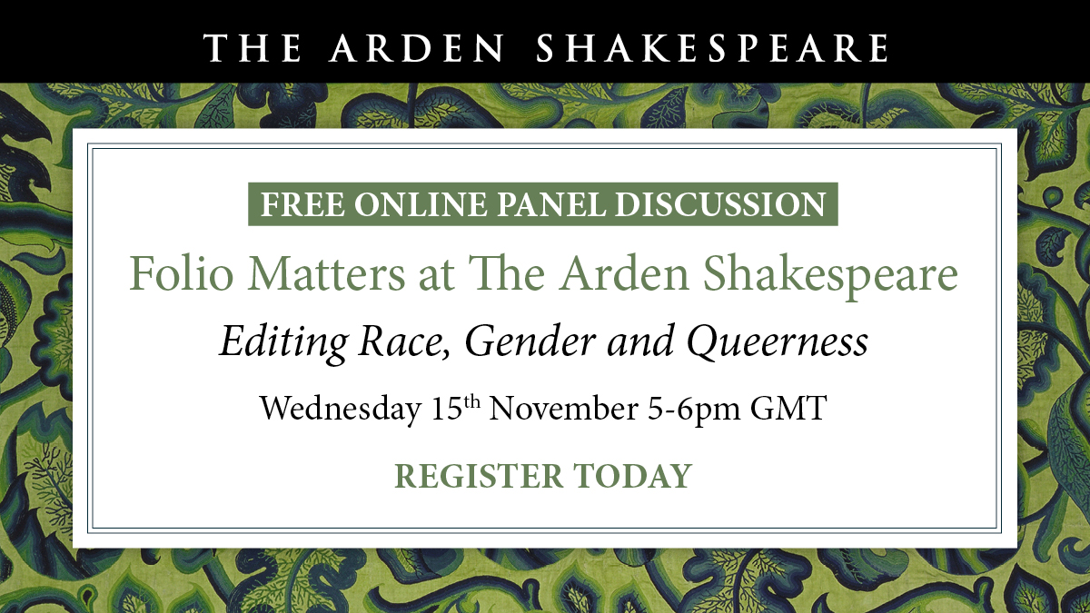 How do race, gender &amp; queerness intersect with textual editing? What editorial decisions add or change meaning to words &amp; phrases?

Join us to explore the complex, exciting challenges of editing Shakespeare today. 

📅 15 Nov @ 5-6pm UTC
💻 online 🎟️ free 
bit.ly/45NPZuy
