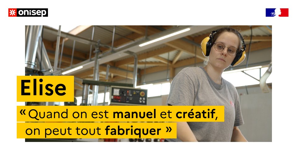 Onisep's tweet photo. #PORTRAITSDEPROS
🪑L'#Onisep et la #FFB présentent Elise, 30 ans, #menuisière. Elise parle de son attrait pour le travail du bois, une matière noble et vivante.
🎞️ Retrouvez l'interview d'Elise en vidéo sur Onisep TV 👉 https://t.co/AVU1XK12BF
#orientation #BTP #FFBatiment #bois https://t.co/fuC1biAD9X