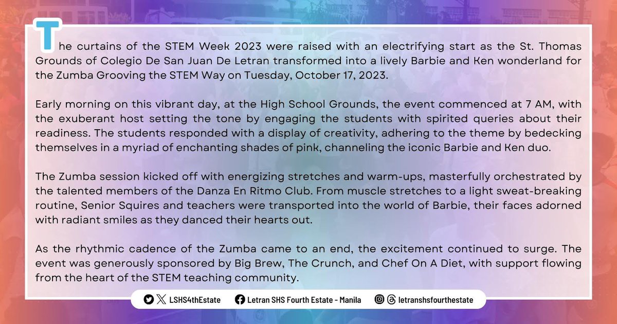 LSHSTheTemplar's tweet image. 🌐🚀 Exploring the Digital Frontier: A Recap of ICT-STEM Week 2023 

Dive into the exciting world of innovation, empowerment, and education during #ICTWeek2023 and #STEMWeek2023.