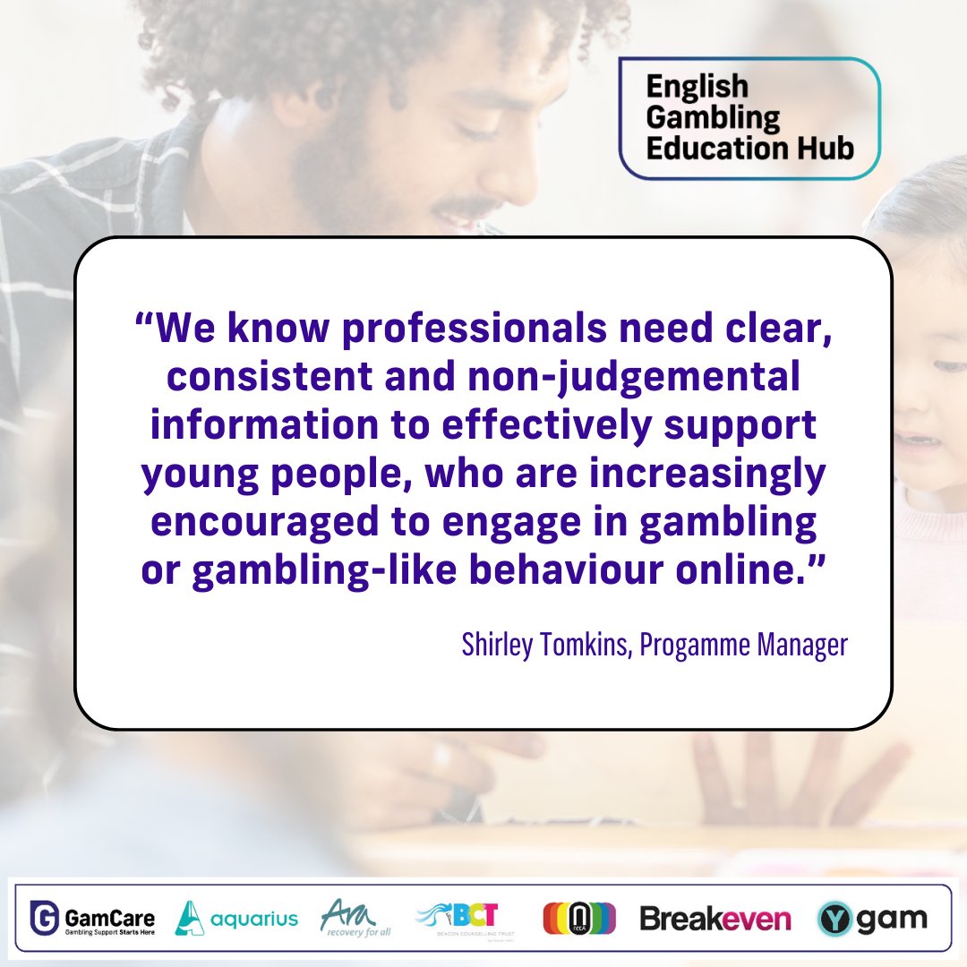 📚 The English Gambling Education Hub aims to enhance the capability of Youth Services, Family Services, Education and other services in England to provide early intervention and prevention regarding gambling harms to young people.

ow.ly/4SpB50Q0EnV
