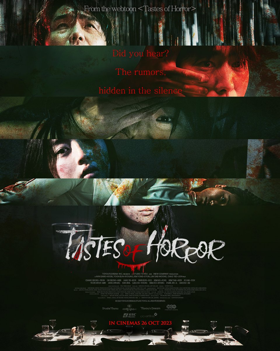 GSCinemas's tweet image. Based on the Webtoon #TastesOfHorror 😱, this anthology features 10 short horror films directed by different directors ☠️ Tonight, let's savor the flavors of horror in GSC 😏 Get your tickets now! 😈