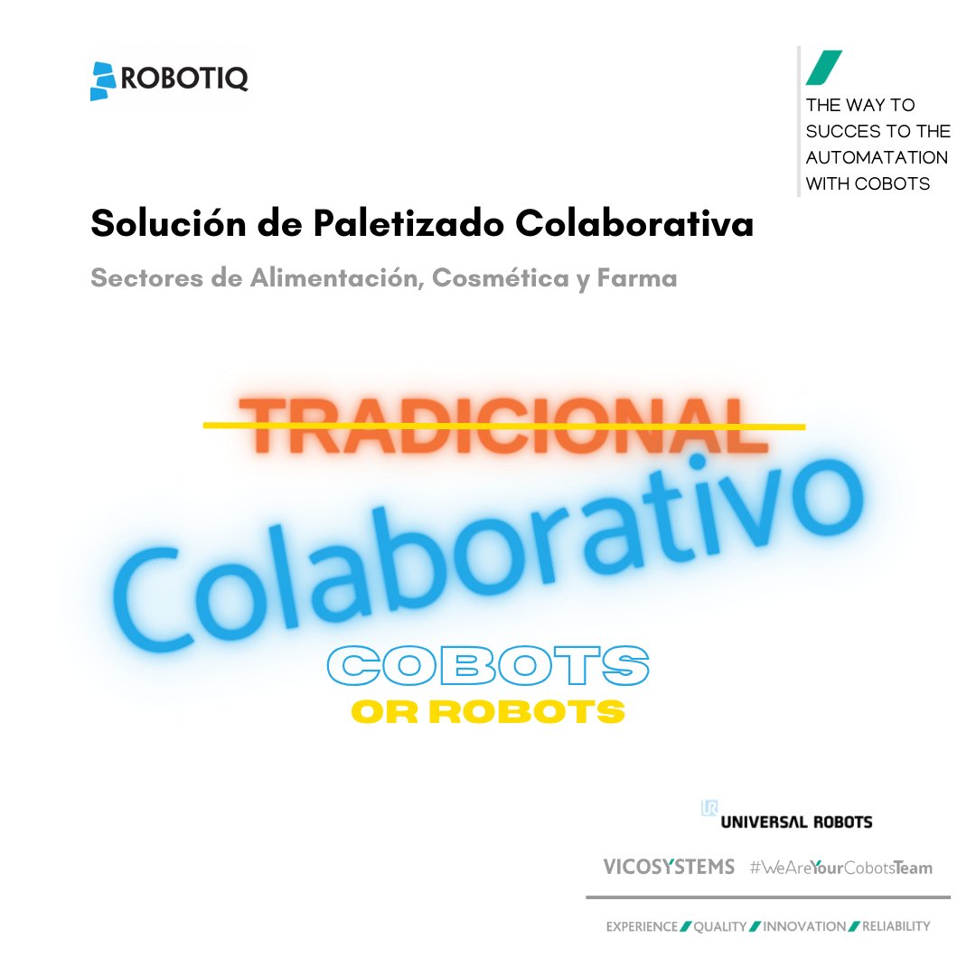 Los Paletizadores Colaborativos están de moda en sectores como la #alimentación, #cosmética y #farma.
Descubre las ventajas de la Solución de Paletizado de <a href="/Robotiq_Inc/">Robotiq Inc.</a>  con Cobot de <a href="/UR_Iberia/">Universal Robots ES</a> en una demo personalizada y real para el paletizado de vuestros productos.