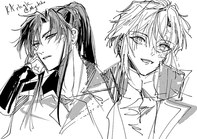 [DGM] Practice Kanda and Allen scribbles... It's been a long since I've draw them in more manga/BW so 😌👌 