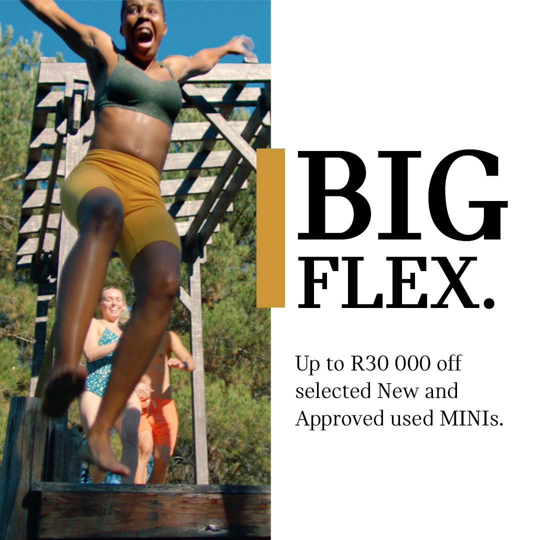 We’re going big, so you can too. With up to R30 000 off selected new and approved used MINIsuntil 4 November, The #MINIBigFlex is your chance to make the ultimate statement in theone made for you. Contact us for more or visit buy.MINI.co.za Ts&amp;Cs apply.#MINIJoburgCity
