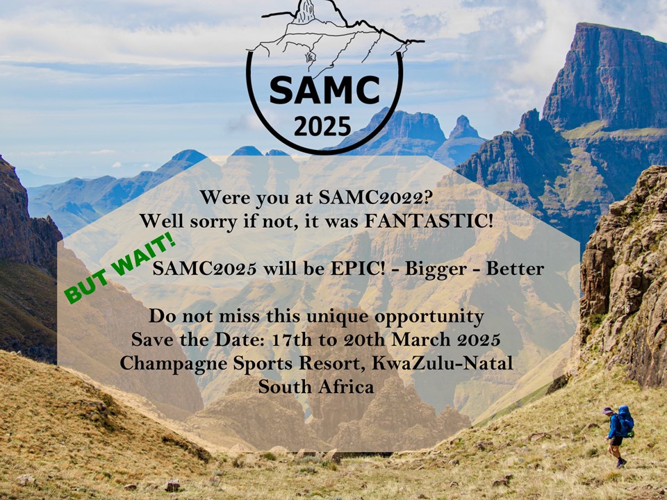 African Mountain Research Foundation (@africanmt) on Twitter photo Very proud to be part of the next Southern African Mountain Conference #SAMC2025 Date has just been announced 👇Will be bigger and better than last time 🙌 <a href="/JoergSzarzynski/">Joerg Szarzynski</a> <a href="/UNESCO/">UNESCO 🏛️ #Education #Sciences #Culture 🇺🇳</a> <a href="/UFSweb/">UFS</a> #UNUEHS #GLOMOS Very proud to be part of the next Southern African Mountain Conference #SAMC2025 Date has just been announced 👇Will be bigger and better than last time 🙌 <a href="/JoergSzarzynski/">Joerg Szarzynski</a> <a href="/UNESCO/">UNESCO 🏛️ #Education #Sciences #Culture 🇺🇳</a> <a href="/UFSweb/">UFS</a> #UNUEHS #GLOMOS