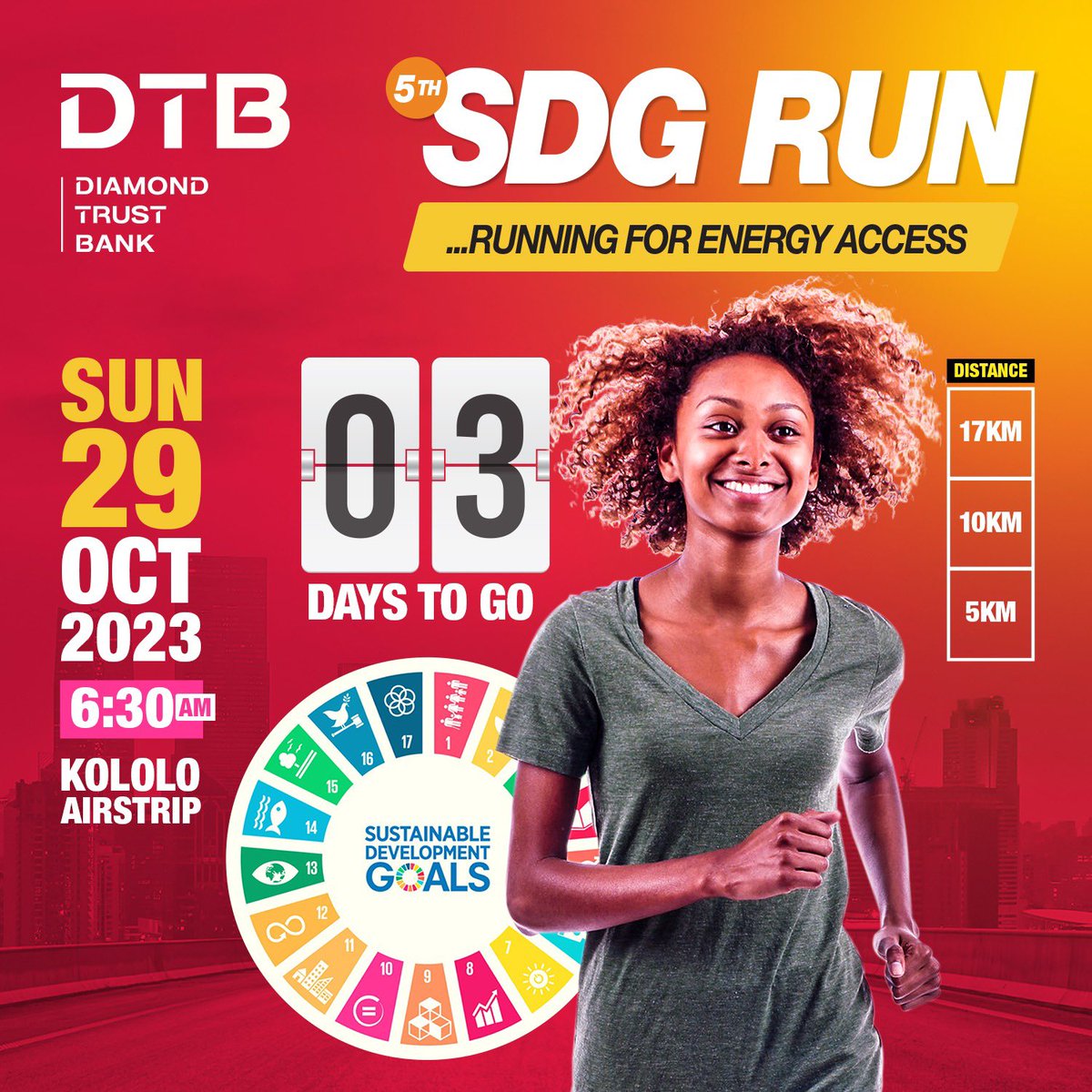 dtb_uganda's tweet photo. 3 days to go!!! are you ready to run for energy access this Sunday 29th Oct 2023 at Kololo Airstrip?
#5thSDGRUN #Sustainability #SDGs 
#RUN4EnergyAccess https://t.co/alJGGuN2fY