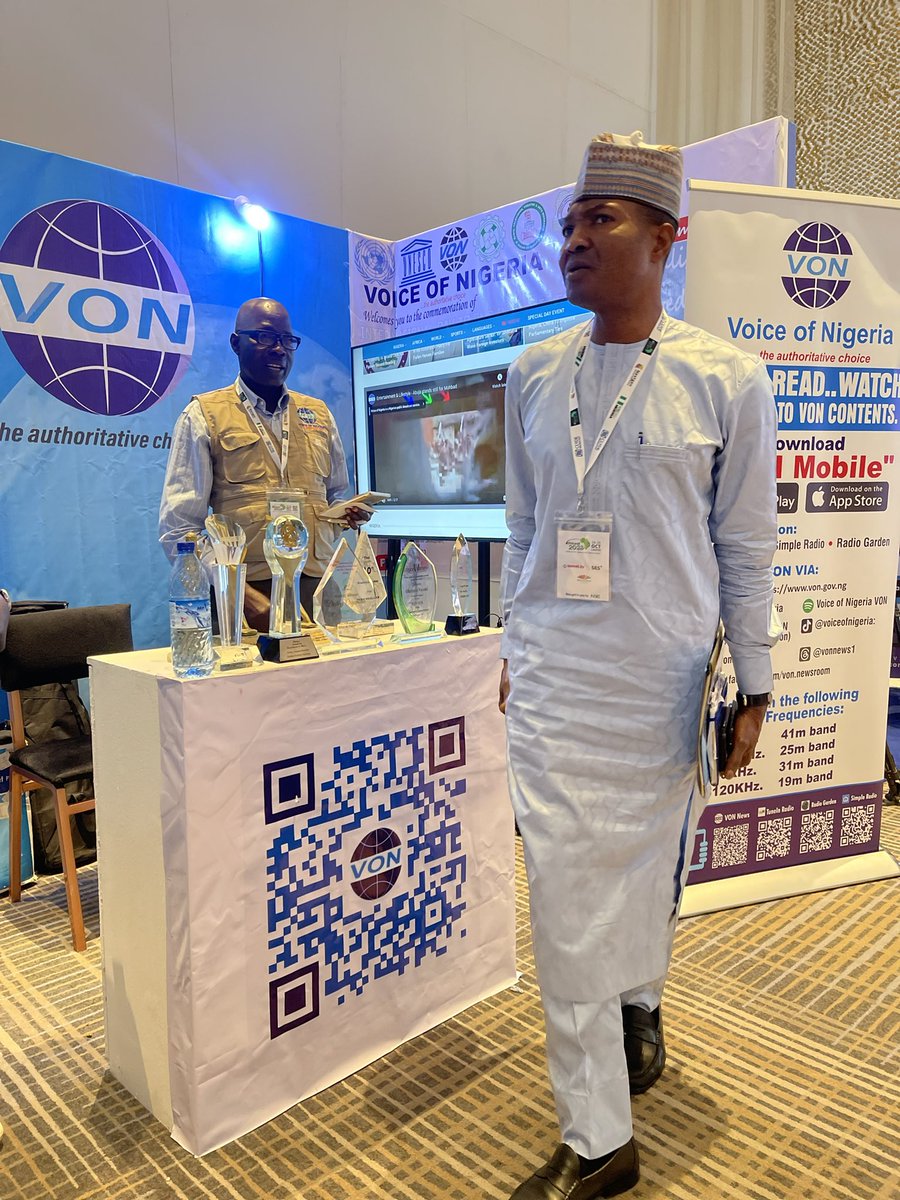 voiceofnigeria's tweet photo. Day 3 at #AFRICAST: Director General of Voice of Nigeria, Jibrin Ndace @JNdace explores the VON booth amidst the buzz at the Marriott Hotel, Ikeja, Lagos! ๐ณ๐ฌ๐ก #AFRICAST2023 https://t.co/TqJVpX1tq9