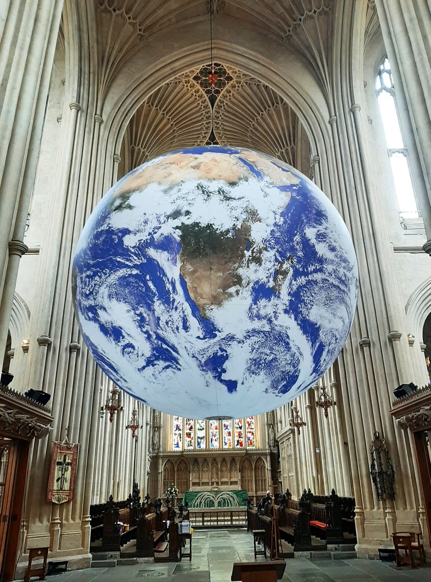Gaia  - the ancient Greek goddess of the earth (and touring artwork by Luke Jerram) finds herself suspended in Bath Abbey on the latest orbit of her celestial journey