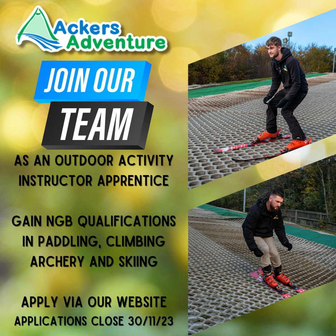 Ackers Adventure (@ackersadventure) on Twitter photo Want to become an Outdoor Activity Instructor?
We are recruiting for 2 new apprentices to join our team in January! For more information or to apply please visit ackers-adventure.co.uk/vacancies/
#recruiting #birmingham #westmidlands #apprenticeships <a href="/ChannelTraining/">Channel Training</a> Want to become an Outdoor Activity Instructor?
We are recruiting for 2 new apprentices to join our team in January! For more information or to apply please visit ackers-adventure.co.uk/vacancies/
#recruiting #birmingham #westmidlands #apprenticeships <a href="/ChannelTraining/">Channel Training</a>