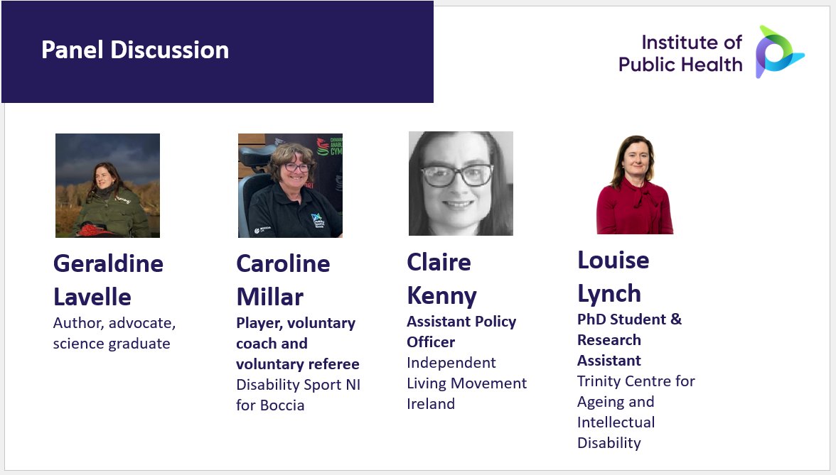 publichealthie's tweet image. IPH Director of Ageing Research &amp;amp; Development Prof Roger O&apos;Sullivan now chairing a panel discussion with Geraldine Lavelle, Caroline Millar, Claire Kenny and
Louise Lynch

#MovementForAll