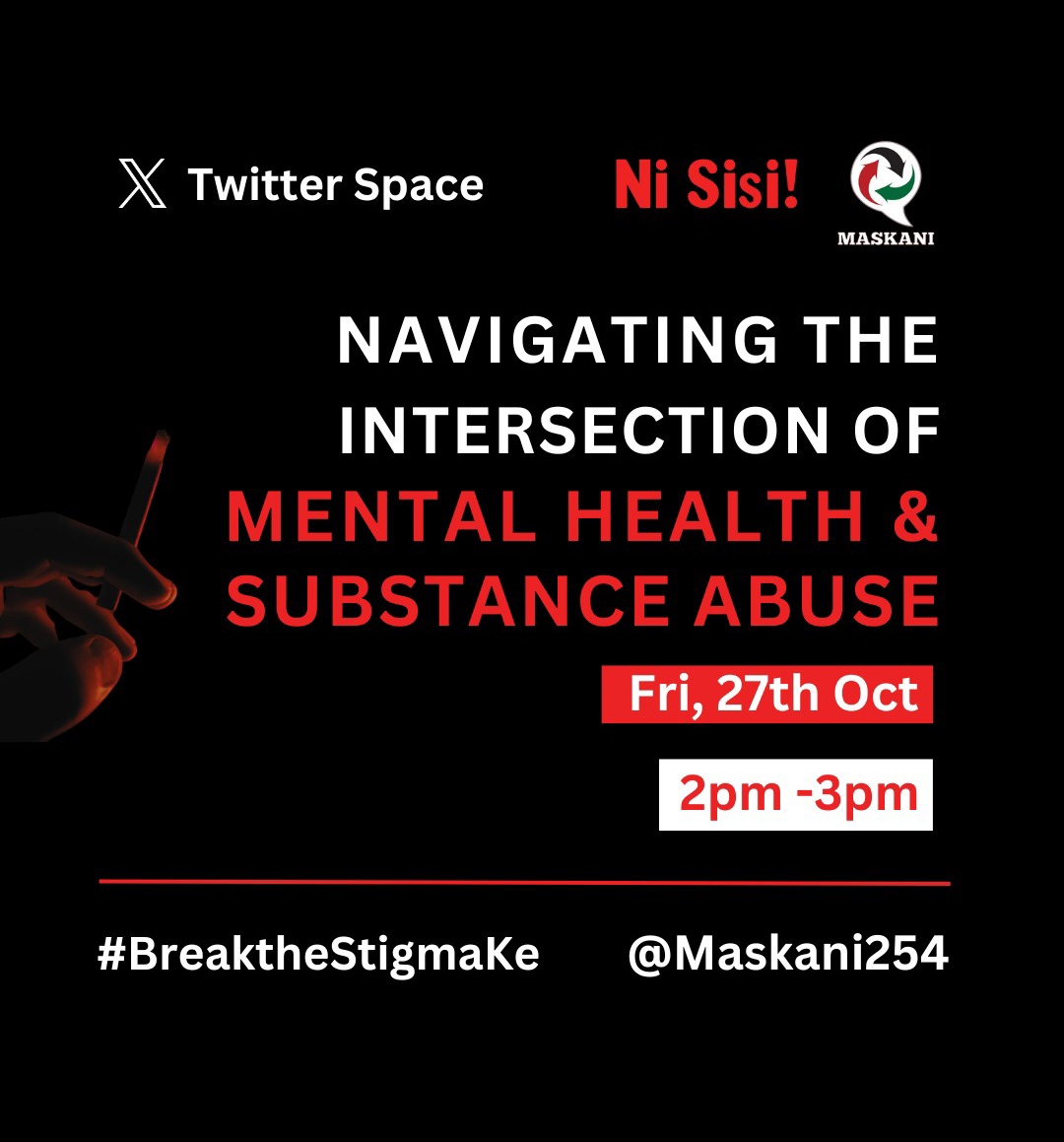 Mental health is one area that has been ignored over time but it's key in human daily development. Tomorrow at @Maskani254 we'll be having a discussion on mental health and substance abuse #BreaktheStigmaKe