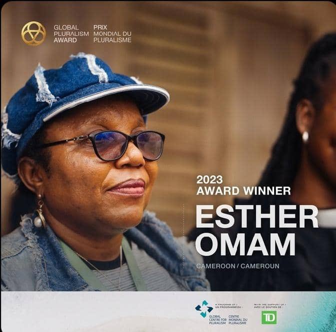 Meet 2023 #GlobalPluralismAward winner, Esther Omam @reachoutreo.🏆

Through her work, Esther has shown exceptional dedication to ending conflict and empowering women and youth in Cameroon.

Congratulations! We're deeply inspired by your work!🎉