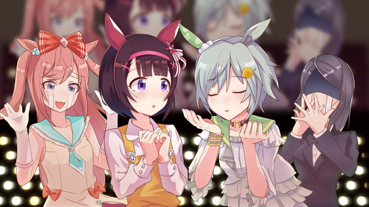 agnes digital (umamusume) ,seiun sky (umamusume) multiple girls animal ears horse ears hair ornament pink hair black hair short hair  illustration images