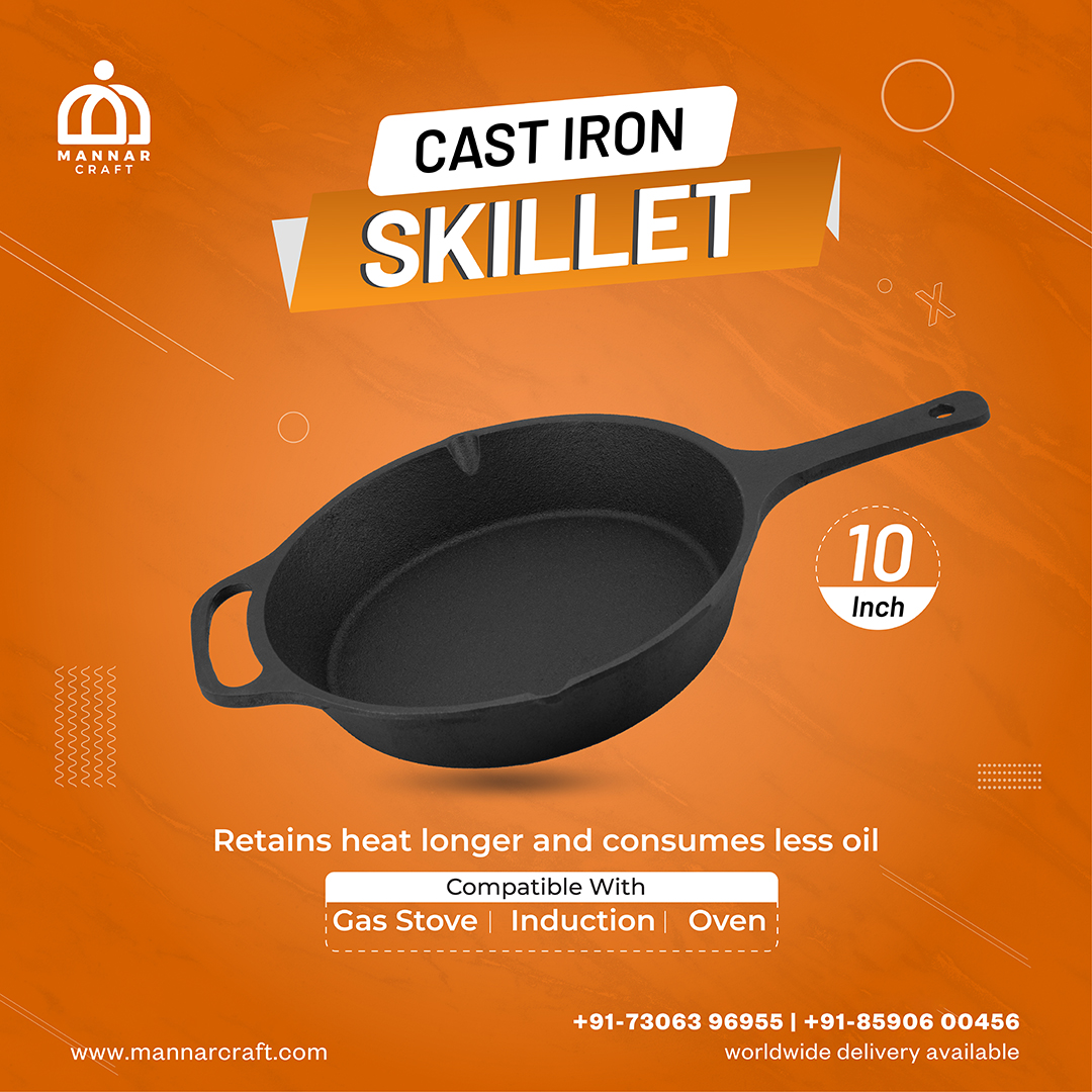 cast iron skillet - it's a kitchen essential! 📷

Contact us +91-73063 96955 / +91-85906 00456
𝟏𝟎𝟎% 𝐬𝐚𝐟𝐞 𝐰𝐨𝐫𝐥𝐝 𝐰𝐢𝐝𝐞 𝐝𝐞𝐥𝐢𝐯𝐞𝐫𝐲
mannarcraft.com
#mannarcraft #castironskillet #kitchenessential #castironcookware #ironcookware